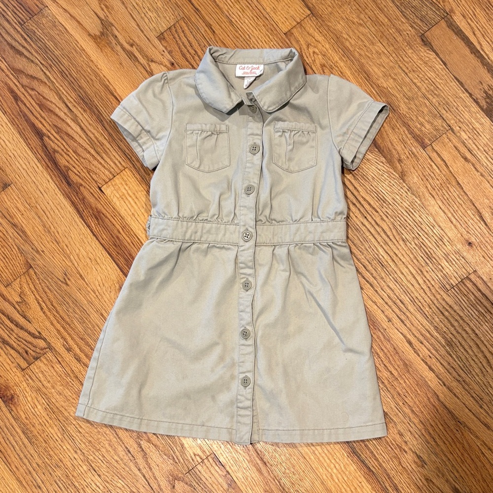 Cat & Jack Tan/ khaki Button-Down Kids Dress uniform